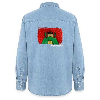 Marktgemeinde Mariasdorf - südliches Burgenland - Frauen Jeanshemd Organic von Stanley/Stella - verwaschenes Hellblau - Hinten - AI Model Female 172 light (172cm)