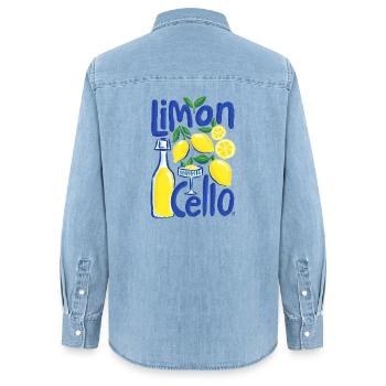 Design cool - Chemise en denim femme bio Stanley/Stella - bleu clair délavé - Dos - AI Model Female 172 light (172cm)