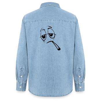 Weed thc stoned - Bleiben Sie ruhig, rauchen Sie Gras - Frauen Jeanshemd Organic von Stanley/Stella - verwaschenes Hellblau - Hinten - AI Model Female 172 light (172cm)