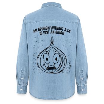 Math Pi onion - Women’s Organic Denim Shirt by Stanley/Stella - light wash - Back - AI Model Female 172 light (172cm)