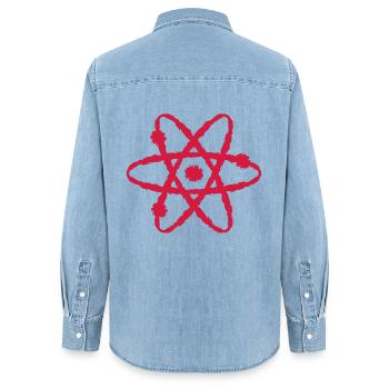 Scientific symbol - Women’s Organic Denim Shirt by Stanley/Stella - light wash - Back - AI Model Female 172 light (172cm)