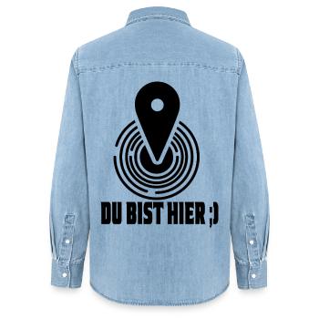 Vous êtes ici, votre position actuelle - Chemise en denim femme bio Stanley/Stella - bleu clair délavé - Dos - AI Model Female 172 light (172cm)