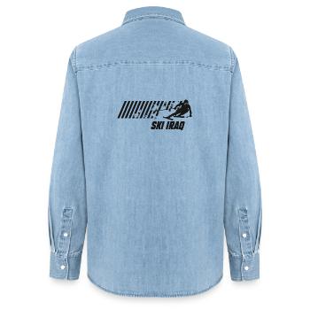 Ski Irak - Chemise en denim femme bio Stanley/Stella - bleu clair délavé - Dos - AI Model Female 172 light (172cm)