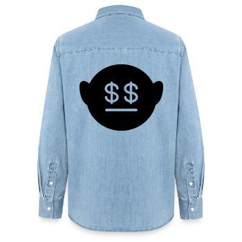 Gesicht Dollar - Frauen Jeanshemd Organic von Stanley/Stella - verwaschenes Hellblau - Hinten - AI Model Female 172 light (172cm)
