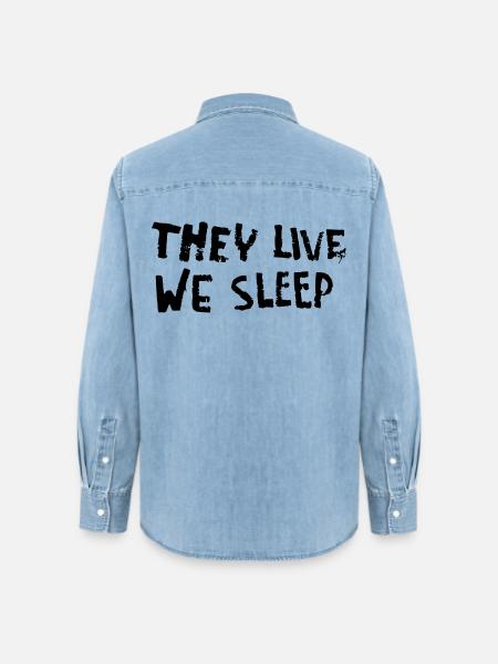 They Live - We Sleep - Frauen Jeanshemd Organic von Stanley/Stella - verwaschenes Hellblau