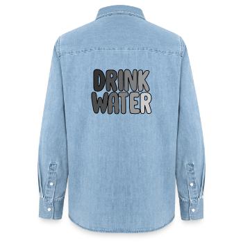 Bois de l'eau - Chemise en denim femme bio Stanley/Stella - bleu clair délavé - Dos - AI Model Female 172 light (172cm)