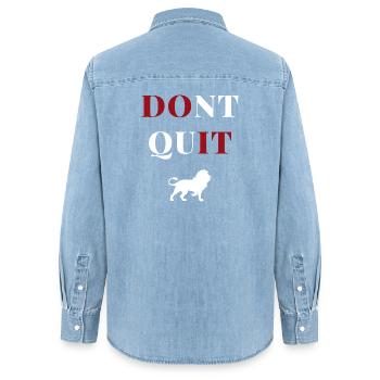 dont quit lion heart - Frauen Jeanshemd Organic von Stanley/Stella - verwaschenes Hellblau - Hinten - AI Model Female 172 light (172cm)