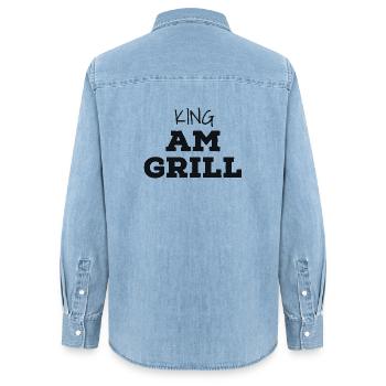 King au grill - Chemise en denim femme bio Stanley/Stella - bleu clair délavé - Dos - AI Model Female 172 light (172cm)