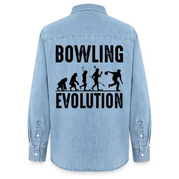 Bowling - Chemise en denim femme bio Stanley/Stella - bleu clair délavé - Dos - AI Model Female 172 light (172cm)