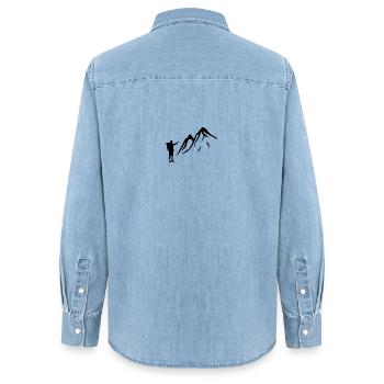 Trekking - Chemise en denim femme bio Stanley/Stella - bleu clair délavé - Dos - AI Model Female 172 light (172cm)