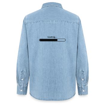 Ladesymbol - Frauen Jeanshemd Organic von Stanley/Stella - verwaschenes Hellblau - Hinten - AI Model Female 172 light (172cm)