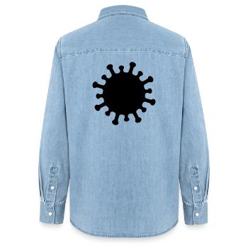 Icône de virus Corona - Chemise en denim femme bio Stanley/Stella - bleu clair délavé - Dos - AI Model Female 172 light (172cm)