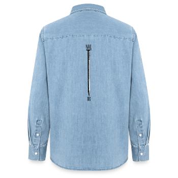 nail me - nagle mich - lusig und zweideutig - Frauen Jeanshemd Organic von Stanley/Stella - verwaschenes Hellblau - Hinten - AI Model Female 172 light (172cm)