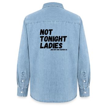 not tonight Ladies - bin nur zum Saufen da - Frauen Jeanshemd Organic von Stanley/Stella - verwaschenes Hellblau - Hinten - AI Model Female 172 light (172cm)