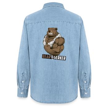 Bearserker - Chemise en denim femme bio Stanley/Stella - bleu clair délavé - Dos - AI Model Female 172 light (172cm)