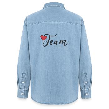 Cœur d’équipe - Chemise en denim femme bio Stanley/Stella - bleu clair délavé - Dos - AI Model Female 172 light (172cm)