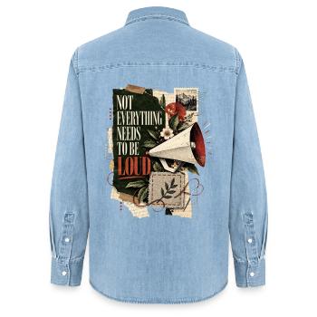 Nicht alles muss laut sein - Frauen Jeanshemd Organic von Stanley/Stella - verwaschenes Hellblau - Hinten - AI Model Female 172 light (172cm)