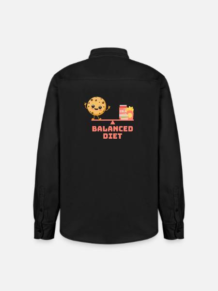 équilibré cookie fastfood Régime - Chemise unisexe coupe décontractée bio Stanley/Stella - noir délavé