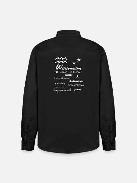 Wassermann Sternzeichen - Relaxed Fit Unisex Organic Hemd von Stanley/Stella - washed Black