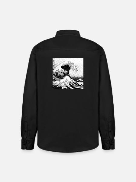 Japanese wave Kanagawa Style bd - Relaxed Fit Unisex Organic Shirt by Stanley/Stella - washed black