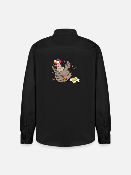 Funny chicken - Relaxed Fit Unisex Organic Shirt by Stanley/Stella - washed black