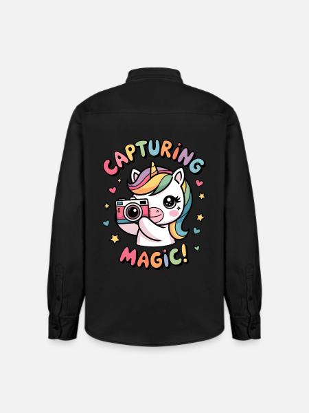 Capturing Magic! - Relaxed Fit Unisex Organic Shirt by Stanley/Stella - washed black