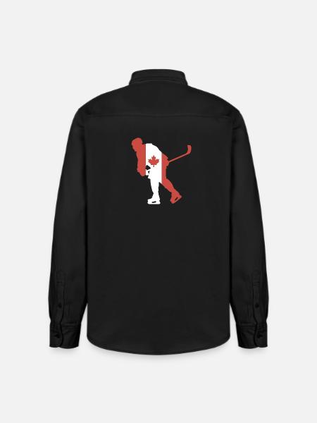 Hockey player Canada flag - Relaxed Fit Unisex Organic Shirt by Stanley/Stella - washed black