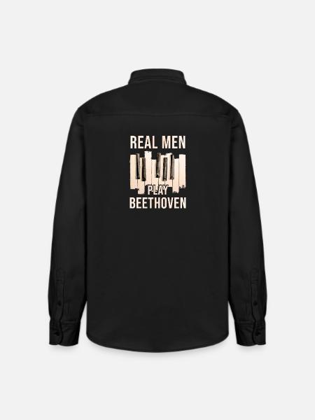 Beethoven - Chemise unisexe coupe décontractée bio Stanley/Stella - noir délavé