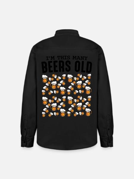 Beer Mug Pattern Collection Birthday 50 - Relaxed Fit Unisex Organic Shirt by Stanley/Stella - washed black