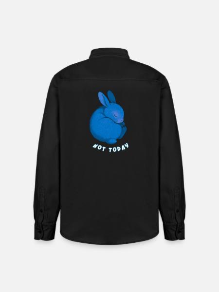 Rabbit - Not Today - Relaxed Fit Unisex Organic Shirt by Stanley/Stella - washed black