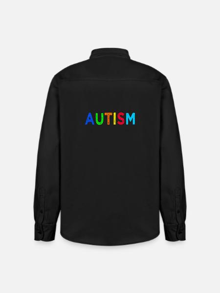Arc-en-Ciel Autisme: Message d’Espoir - Chemise unisexe coupe décontractée bio Stanley/Stella - noir délavé