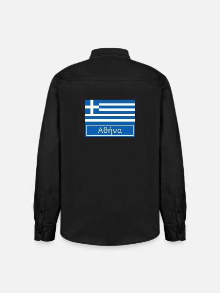 Athens Written in Greek - Relaxed Fit Unisex Organic Shirt by Stanley/Stella - washed black