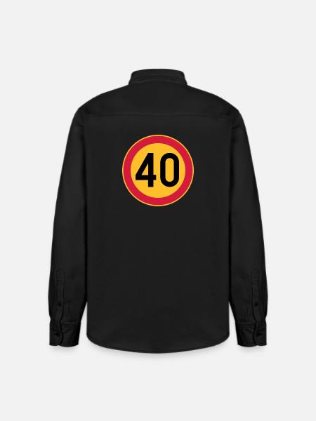 40 Limit / Tempolimit - Relaxed Fit Unisex Organic Hemd von Stanley/Stella - washed Black