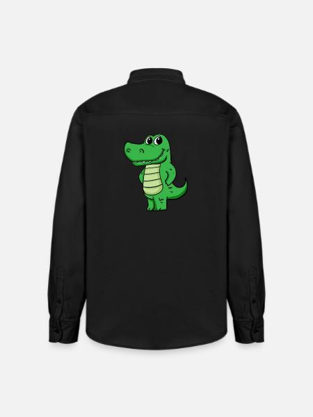 crocodile - Relaxed Fit Unisex Organic Shirt by Stanley/Stella - washed black