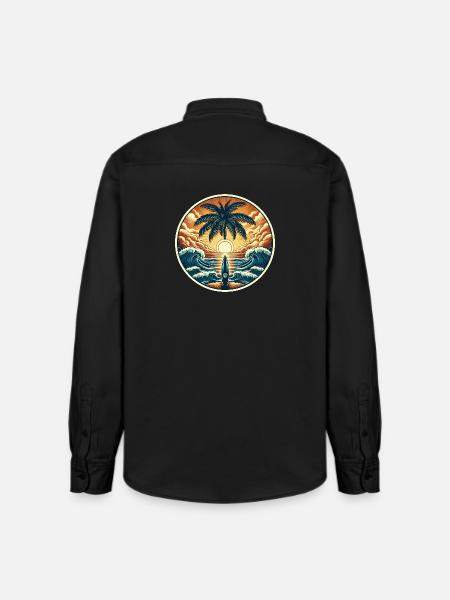 Surfer Logo - Relaxed Fit Unisex Organic Shirt by Stanley/Stella - washed black