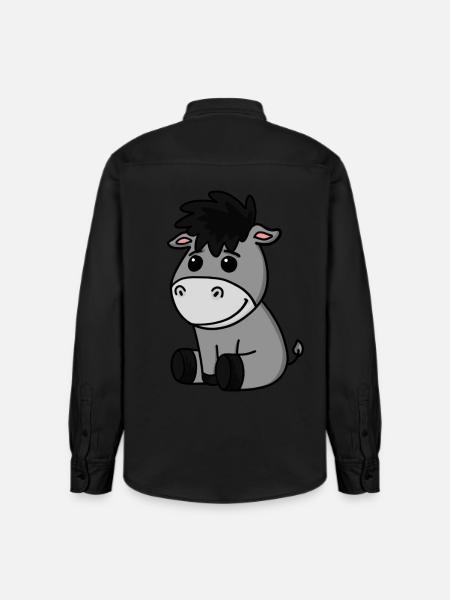 Bébé âne - Chemise unisexe coupe décontractée bio Stanley/Stella - noir délavé