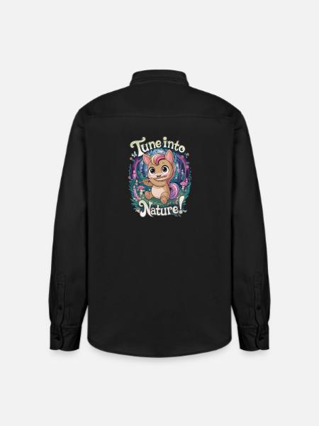 Tune Into Nature! - Relaxed Fit Unisex Organic Shirt by Stanley/Stella - washed black