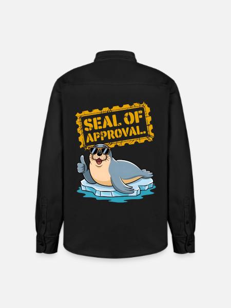 Seal Of Approval - Relaxed Fit Unisex Organic Shirt by Stanley/Stella - washed black