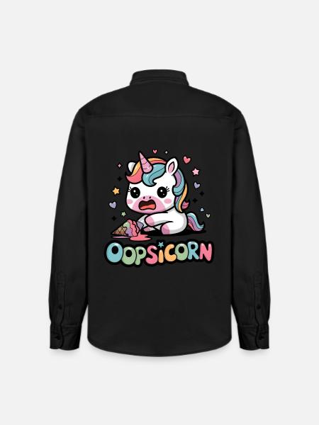 Oopsicorn - Chemise unisexe coupe décontractée bio Stanley/Stella - noir délavé