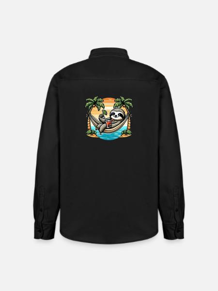 Sloth in hammock - Relaxed Fit Unisex Organic Shirt by Stanley/Stella - washed black