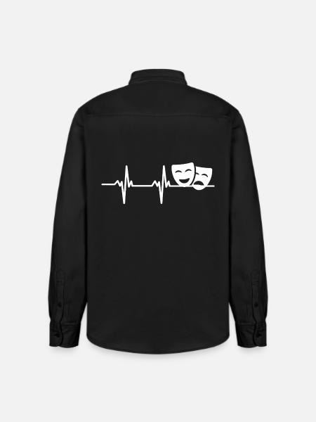 Drama Masks Theatre Heart palpitations - Relaxed Fit Unisex Organic Shirt by Stanley/Stella - washed black