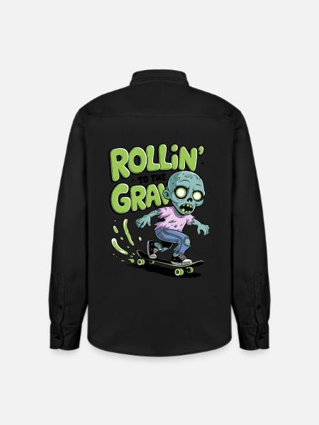Rollin zum Grab - Relaxed Fit Unisex Organic Hemd von Stanley/Stella - washed Black