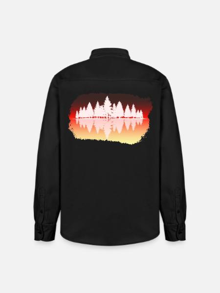 Wald - Forest - Relaxed Fit Unisex Organic Hemd von Stanley/Stella - washed Black