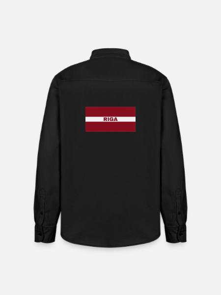 Riga en drapeau letton - Chemise unisexe coupe décontractée bio Stanley/Stella - noir délavé