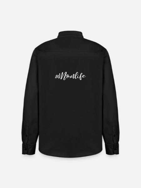 Momlife - Slogan Design - Relaxed Fit Unisex Organic Shirt by Stanley/Stella - washed black