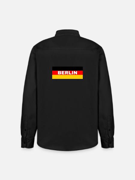 Berlin City in German Flag - Relaxed Fit Unisex Organic Shirt by Stanley/Stella - washed black