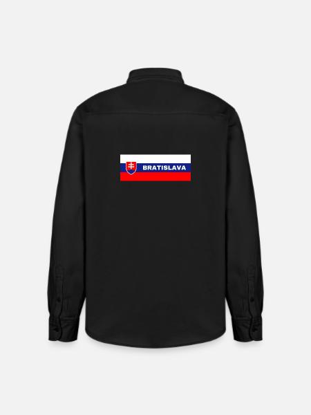 Bratislava City in Slovakian Flag - Relaxed Fit Unisex Organic Shirt by Stanley/Stella - washed black