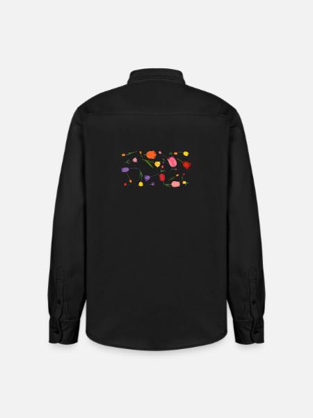 Blumen - Relaxed Fit Unisex Organic Hemd von Stanley/Stella - washed Black