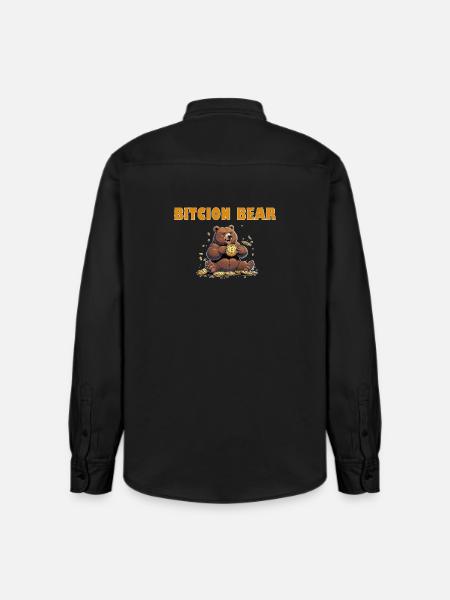 Bitcoin Bär  - Relaxed Fit Unisex Organic Hemd von Stanley/Stella - washed Black