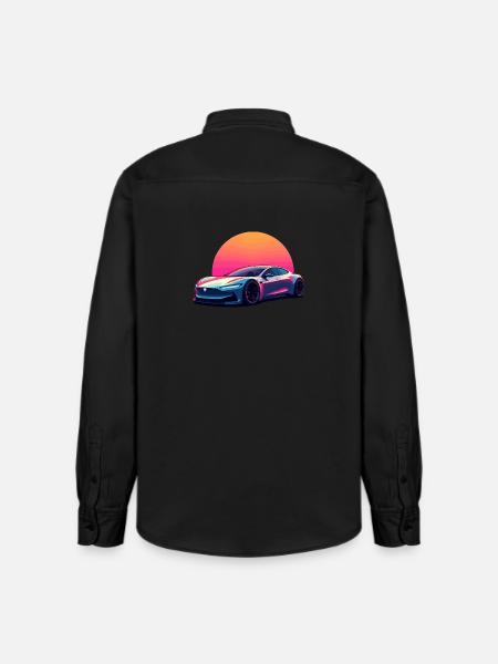 Electric Wave - Relaxed Fit Unisex Organic Shirt by Stanley/Stella - washed black